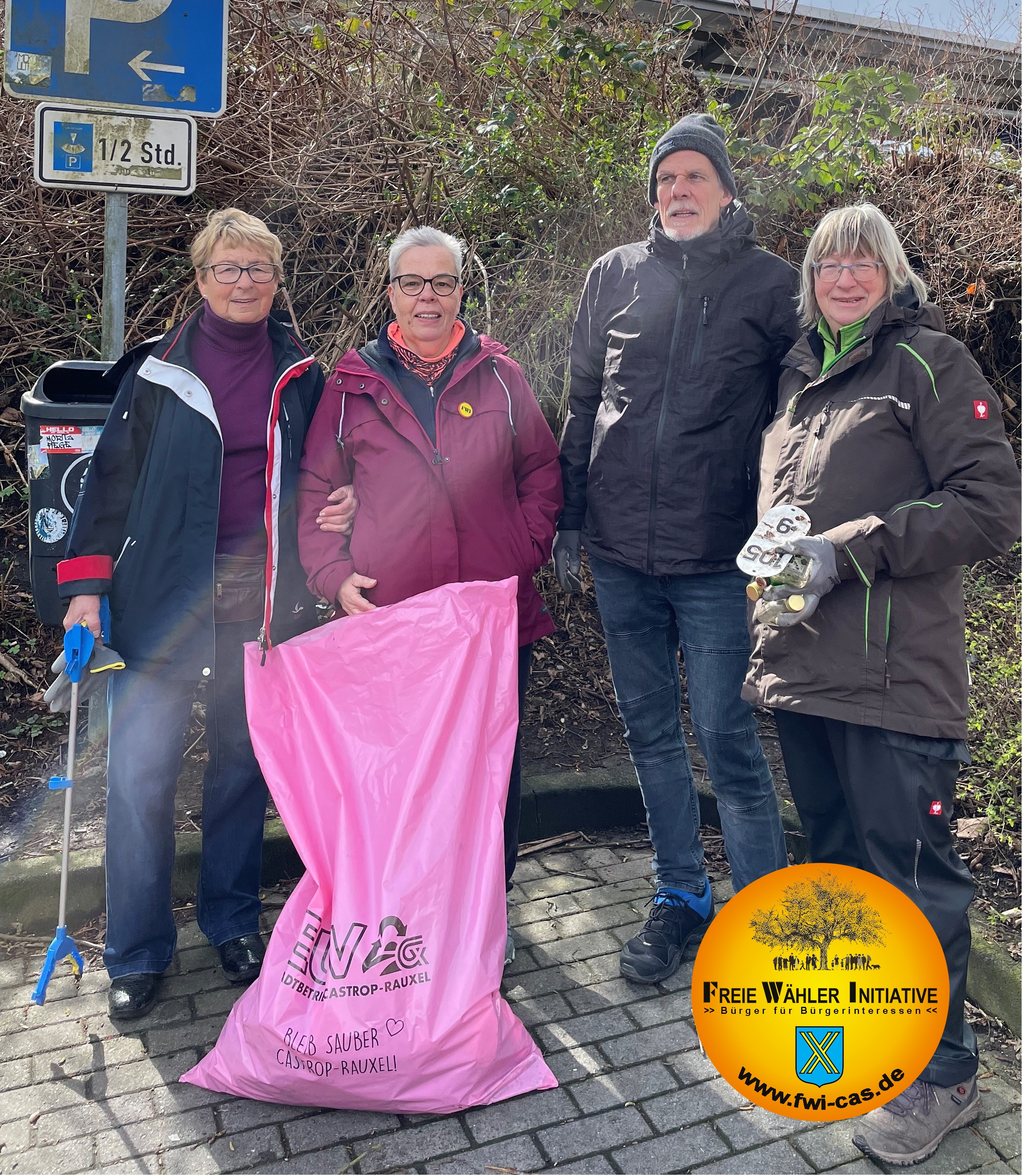 Foto: Teilnehmende der FWI: (v.l.) Frau Groll-Biniek, Ehepaar Leuchtmann, Hilde Kusch